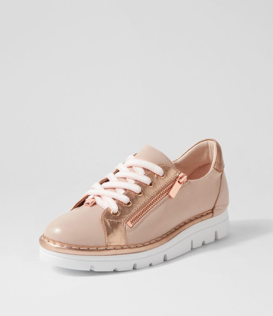 TOP END Elos Dusty Pink Pale Rose Gold Leather Sneakers | Sneakers