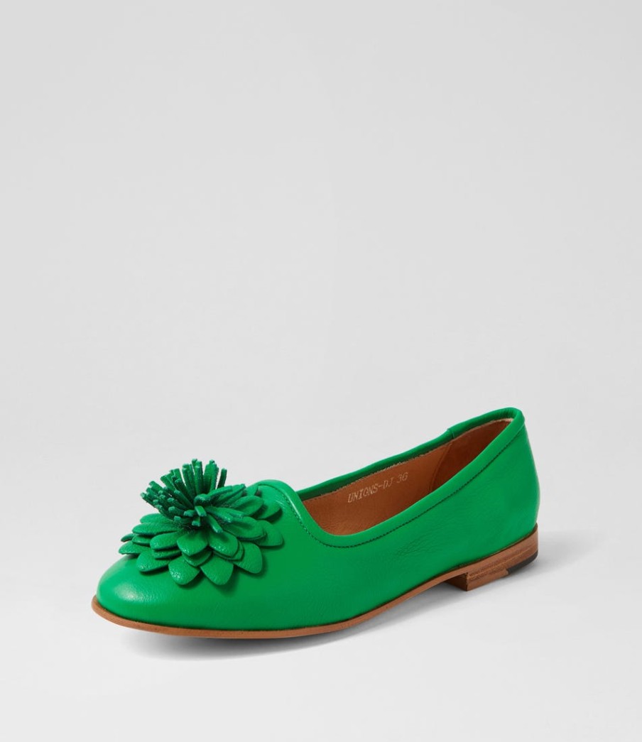 DJANGO & JULIETTE Unions Bright Emerald Leather Loafers | Loafers