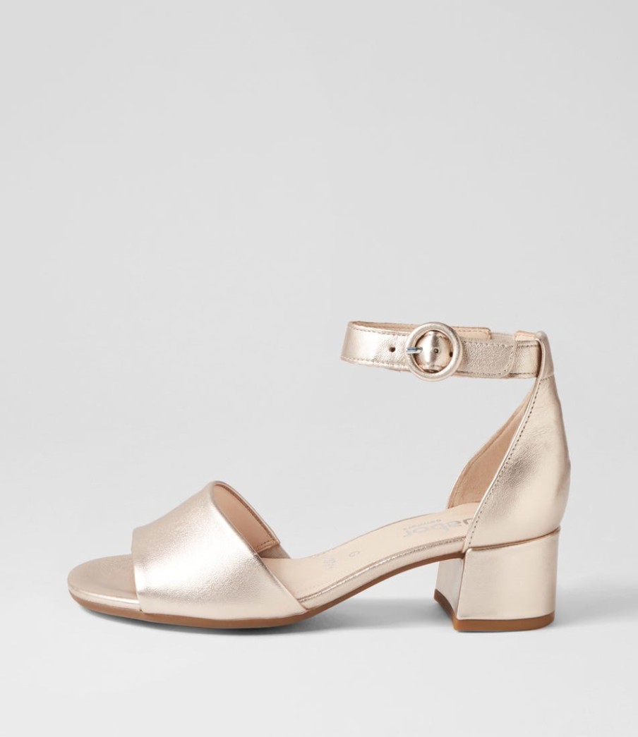 GABOR Erika Puder Leather Sandals | Comfort
