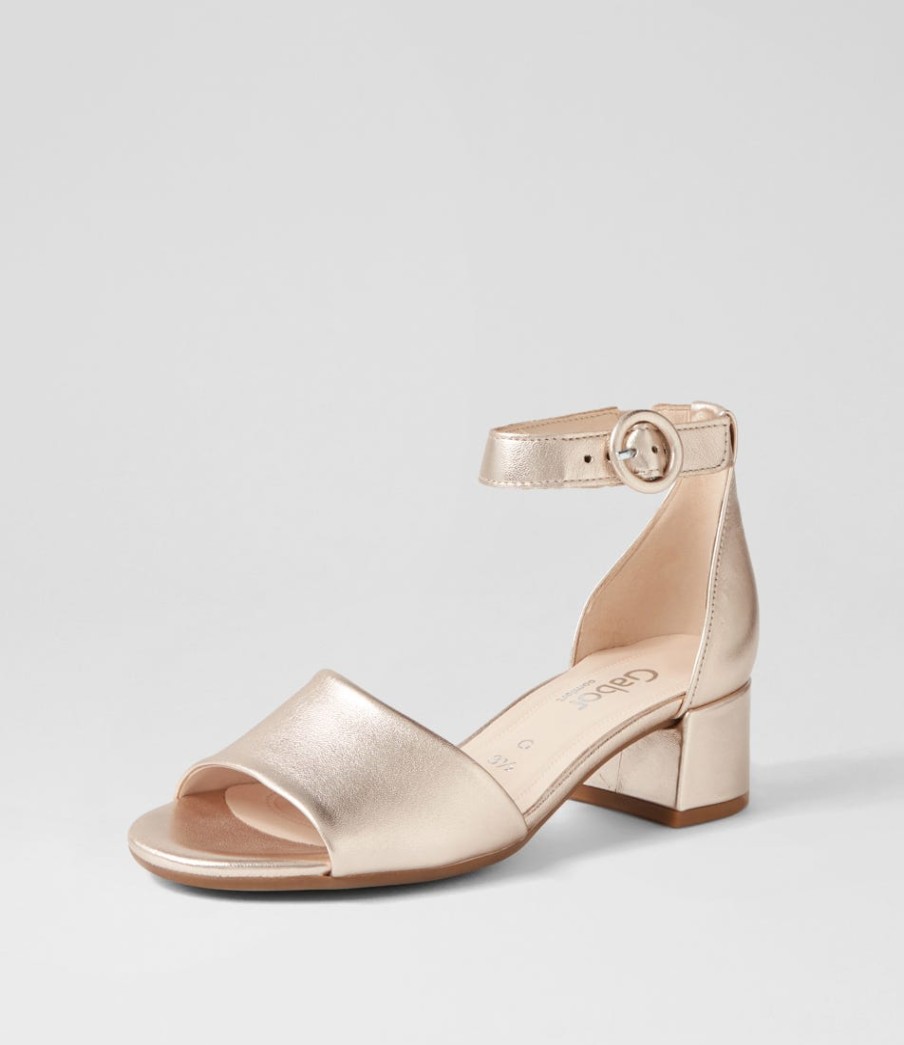 GABOR Erika Puder Leather Sandals | Comfort