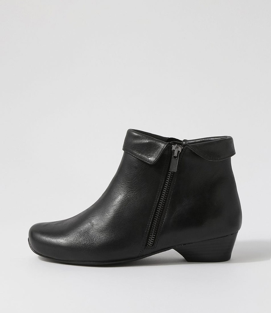 ZIERA Cathal Xw Black Leather Ankle Boots | Boots