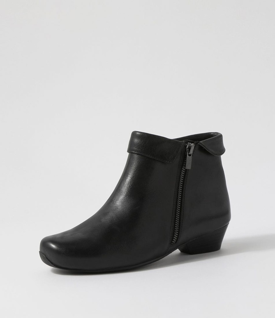 ZIERA Cathal Xw Black Leather Ankle Boots | Boots