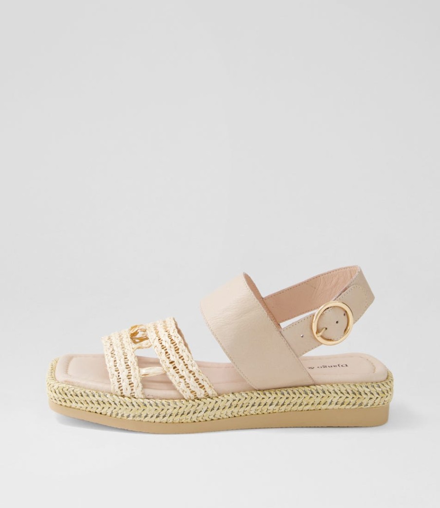 DJANGO & JULIETTE Shima Nougat Synthetic Raffia Leather Espadrilles | Espadrilles
