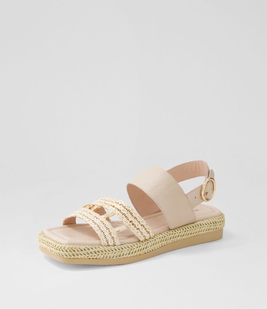 DJANGO & JULIETTE Shima Nougat Synthetic Raffia Leather Espadrilles | Espadrilles