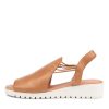DJANGO & JULIETTE Marliss Dark Tan Leather Sandals Ws | Wedges