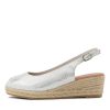 DJANGO & JULIETTE Saniarly Silver Rope Speckle Leather Sandals | Espadrilles