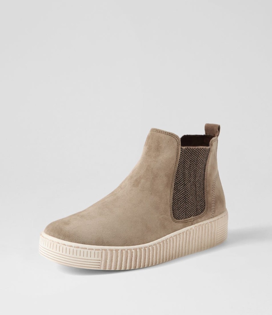 GABOR Angels Beige Suede Chelsea Boots | Boots
