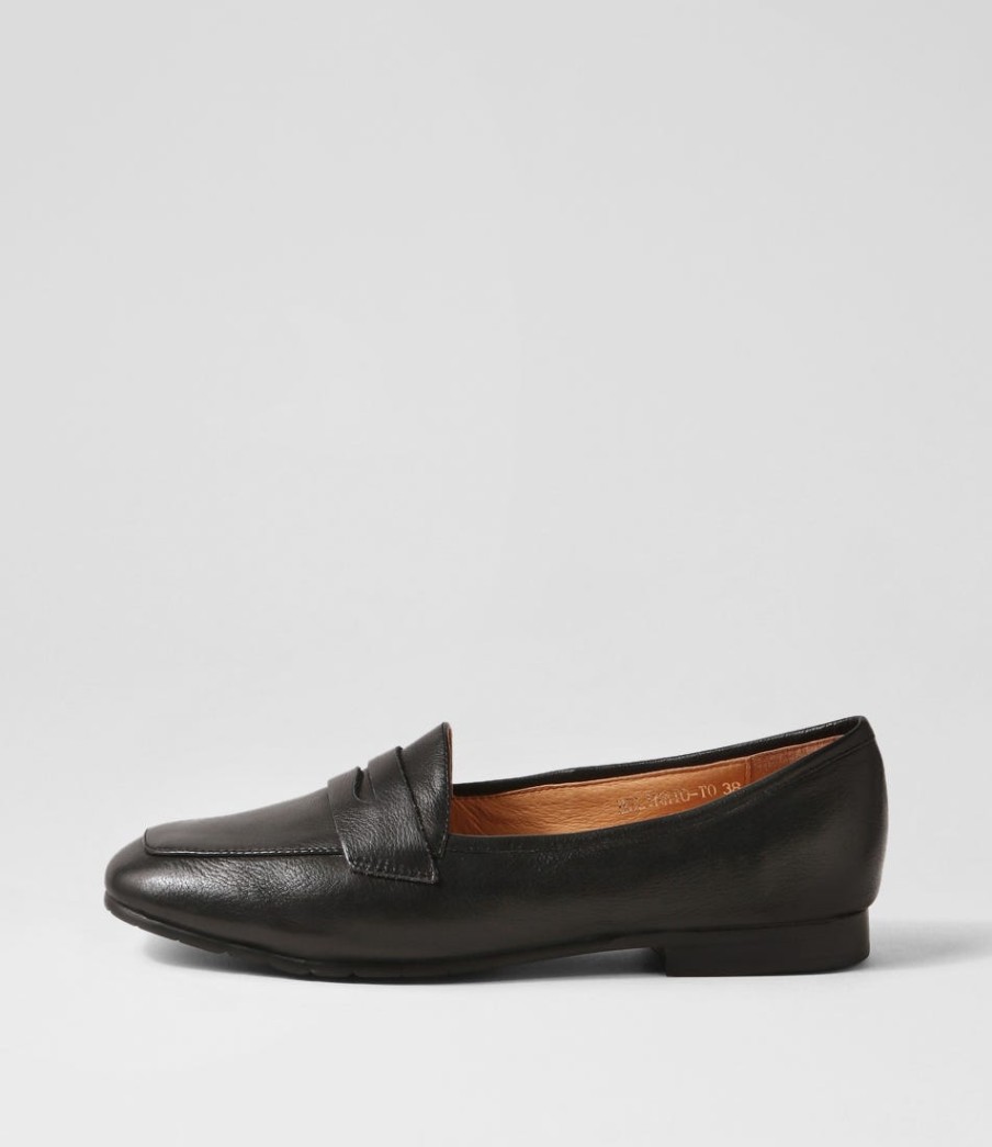 TOP END Melinato Black Leather Loafers | Loafers
