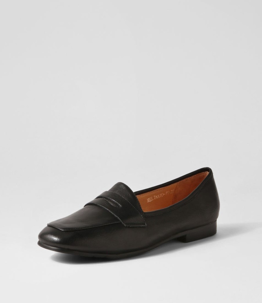 TOP END Melinato Black Leather Loafers | Loafers