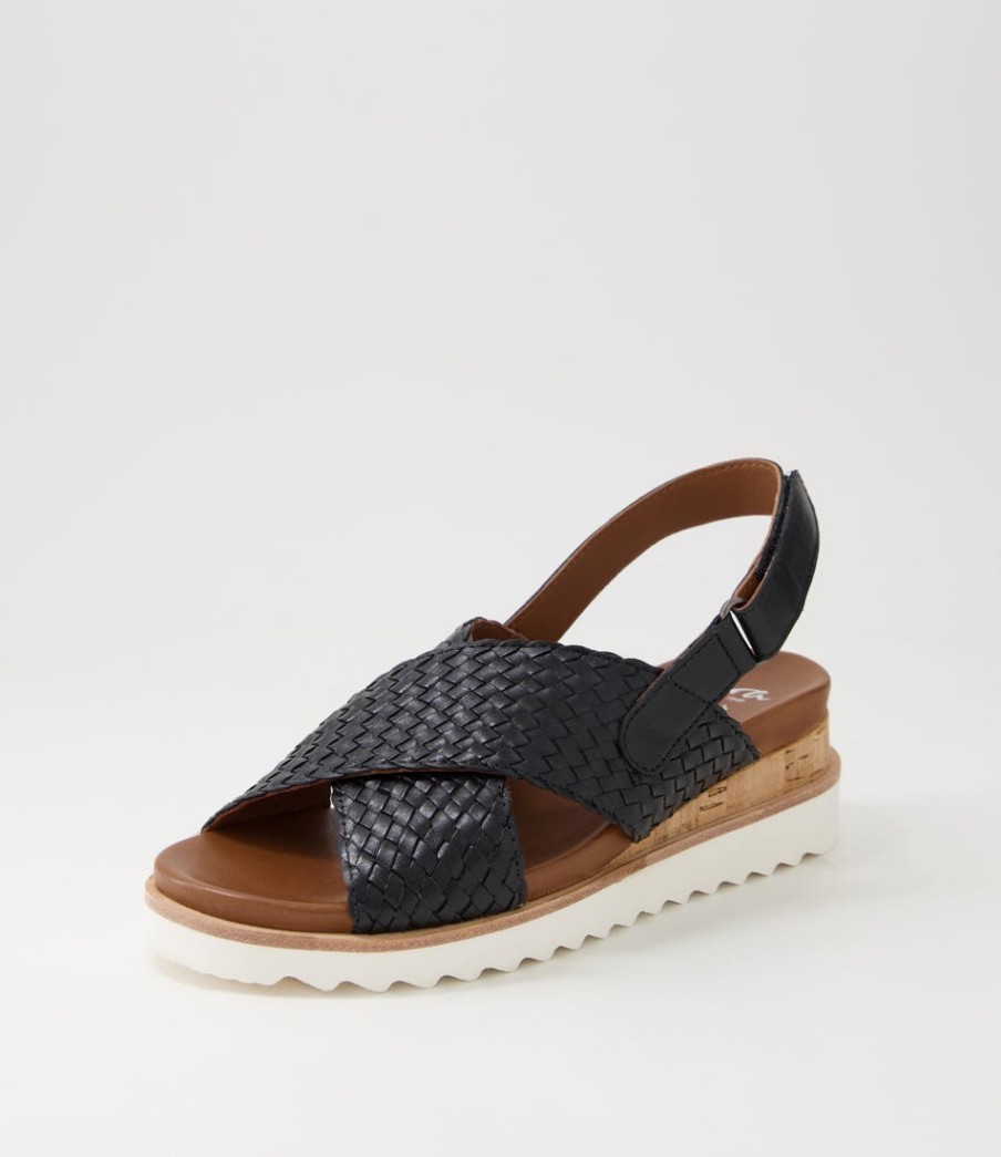 ARA Valencia 06 Black Leather Sandals | Comfort