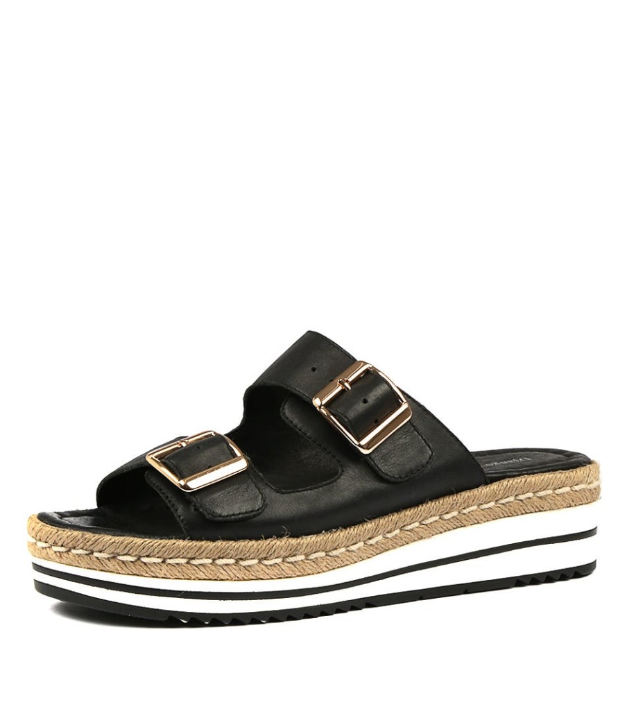 DJANGO & JULIETTE Axel Black Leather | Espadrilles