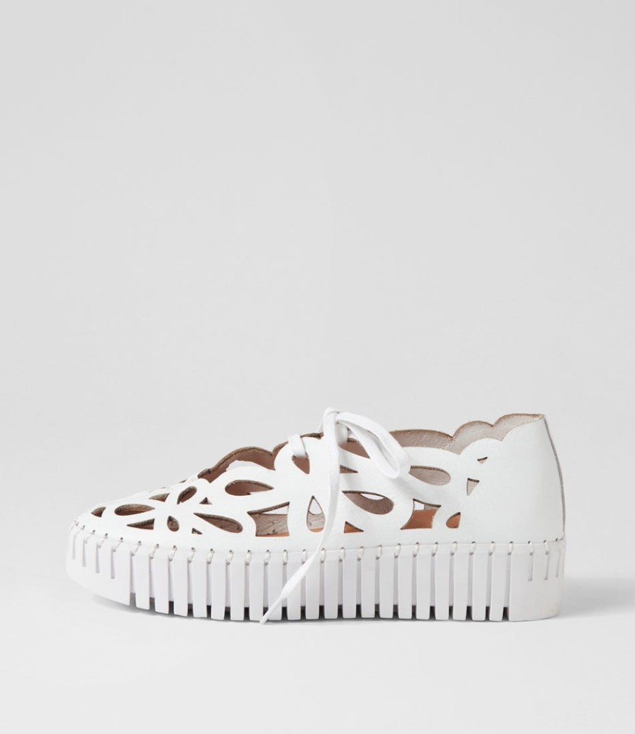 DJANGO & JULIETTE Bello White Leather Sneakers | Sneakers