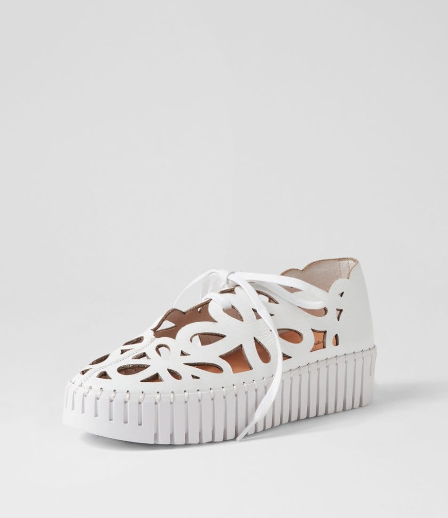 DJANGO & JULIETTE Bello White Leather Sneakers | Sneakers