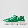 DJANGO & JULIETTE Brodies Emerald White Patent Leather Sneakers | Sneakers