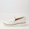 TOP END Oley White Patent Leather Flat Shoes | Loafers