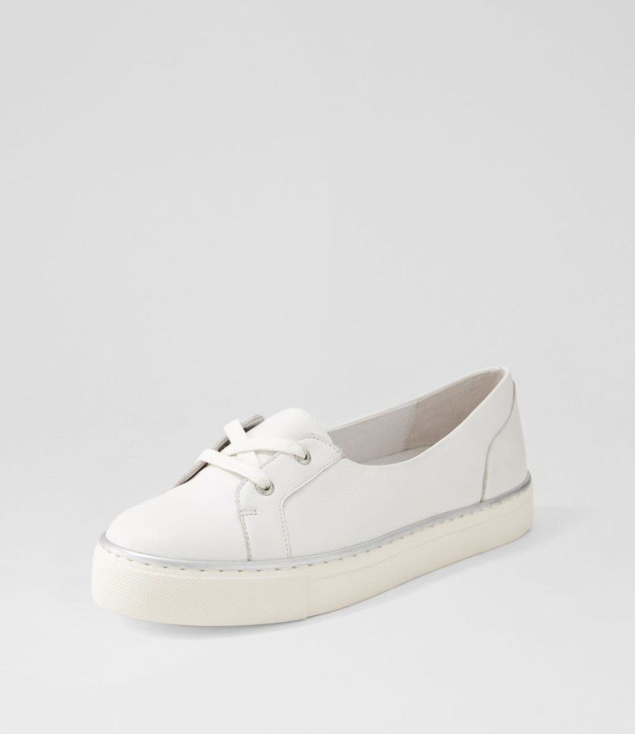 ZIERA Patrese Xf White Leather Flat Shoes | Flats