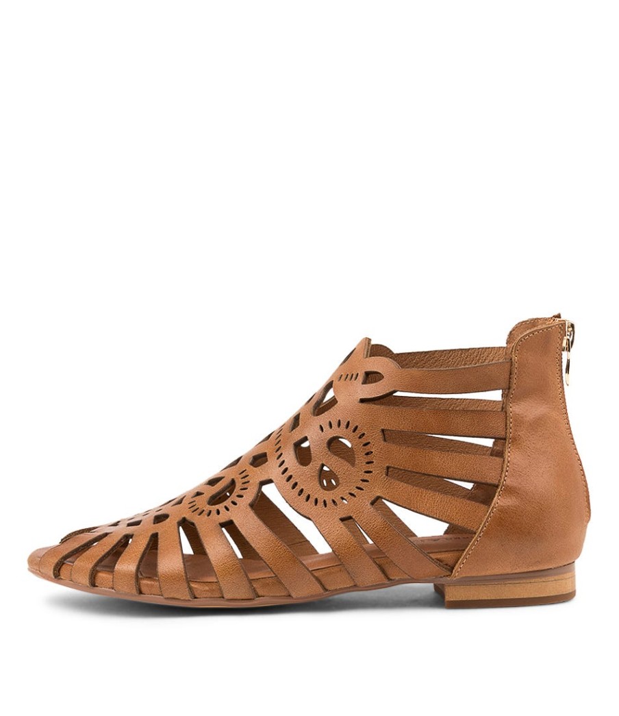 DJANGO & JULIETTE Palermo Tan Leather Sandals | Flats
