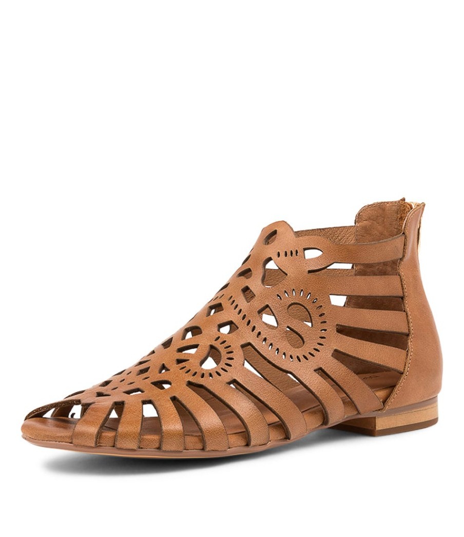 DJANGO & JULIETTE Palermo Tan Leather Sandals | Flats