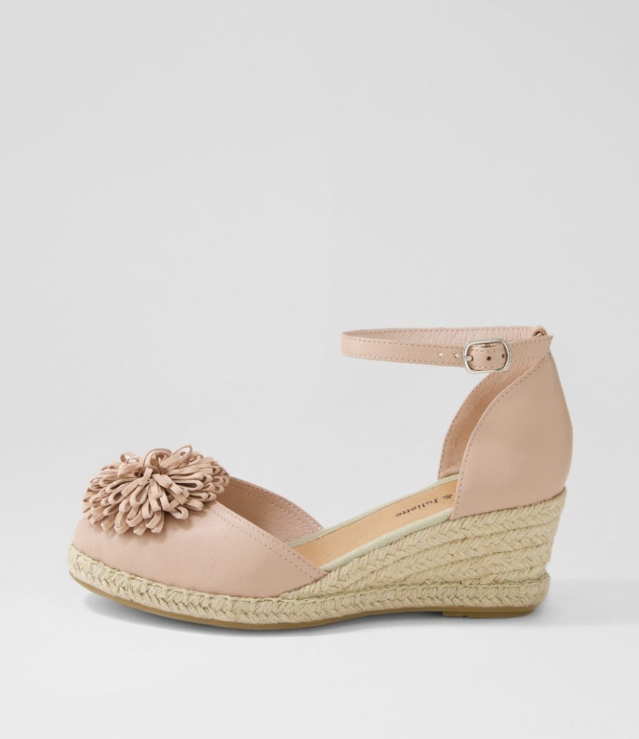 DJANGO & JULIETTE Rakim Rose Leather Suede Wedges | Espadrilles