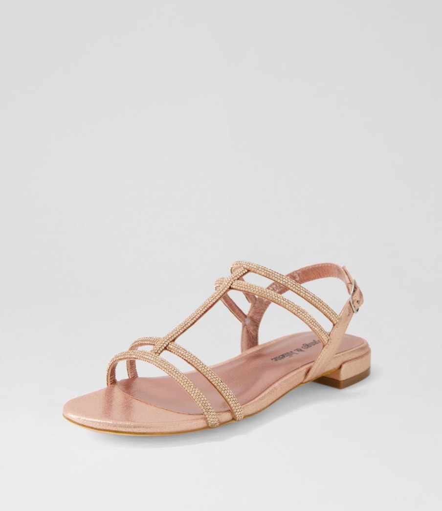 DJANGO & JULIETTE Laroza Nude Fabric Jewels Sandals | Flats